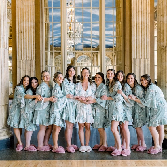 Birdy Grey Ruffle Robe Sage Green - Picture 1 of 4